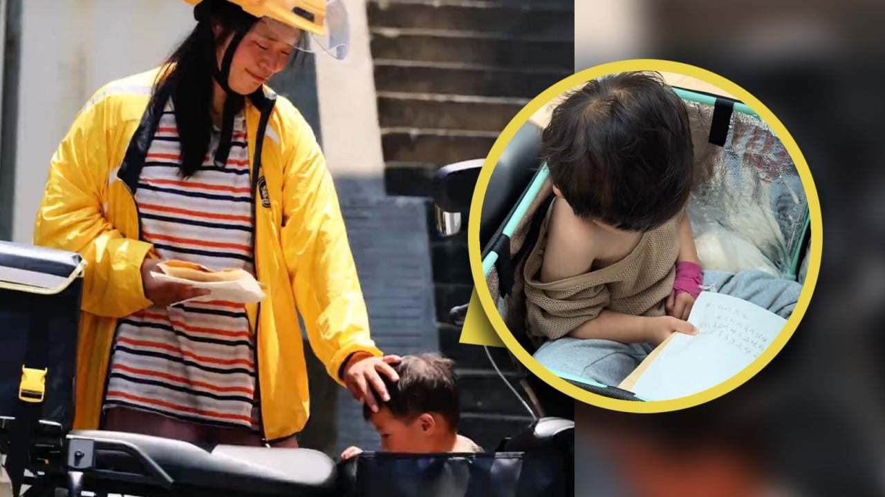 China courier puts sick daughter in delivery box at work to save on childcare