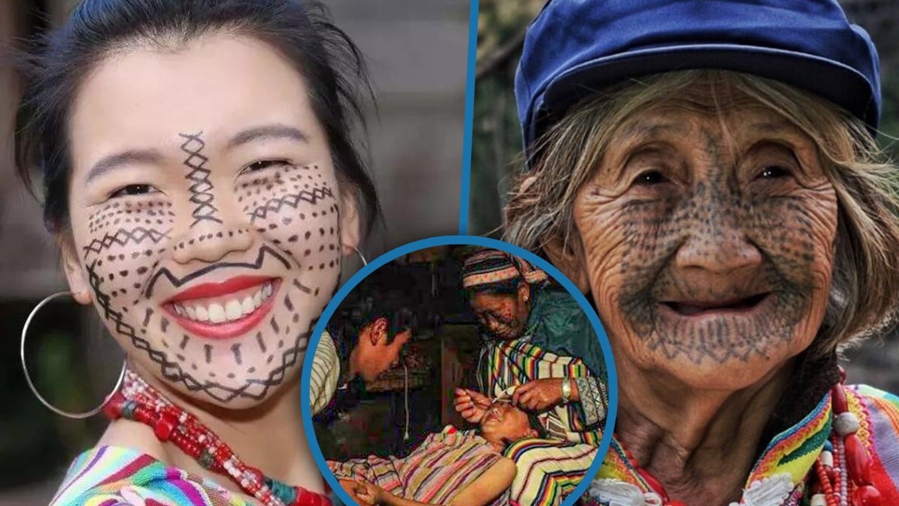 China Dulong ethnic women tattoo faces to stop abduction, drink alcohol not water