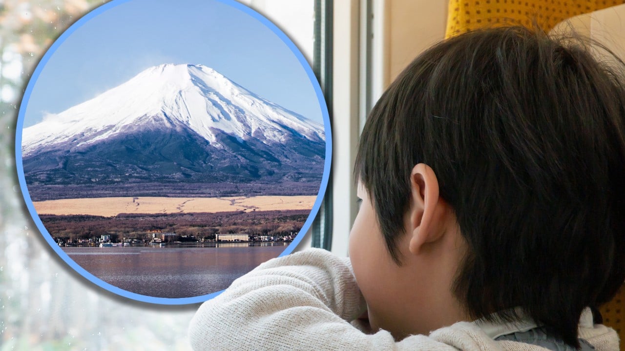 China boy invades space of Japan couple to get Mount Fuji view as parents look on