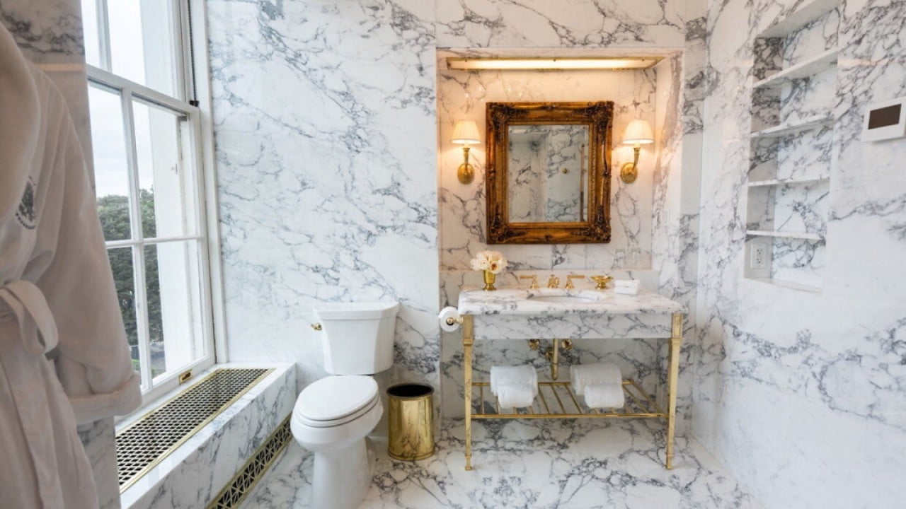 Trump unveils renovated Lincoln bathroom after East Wing demolition