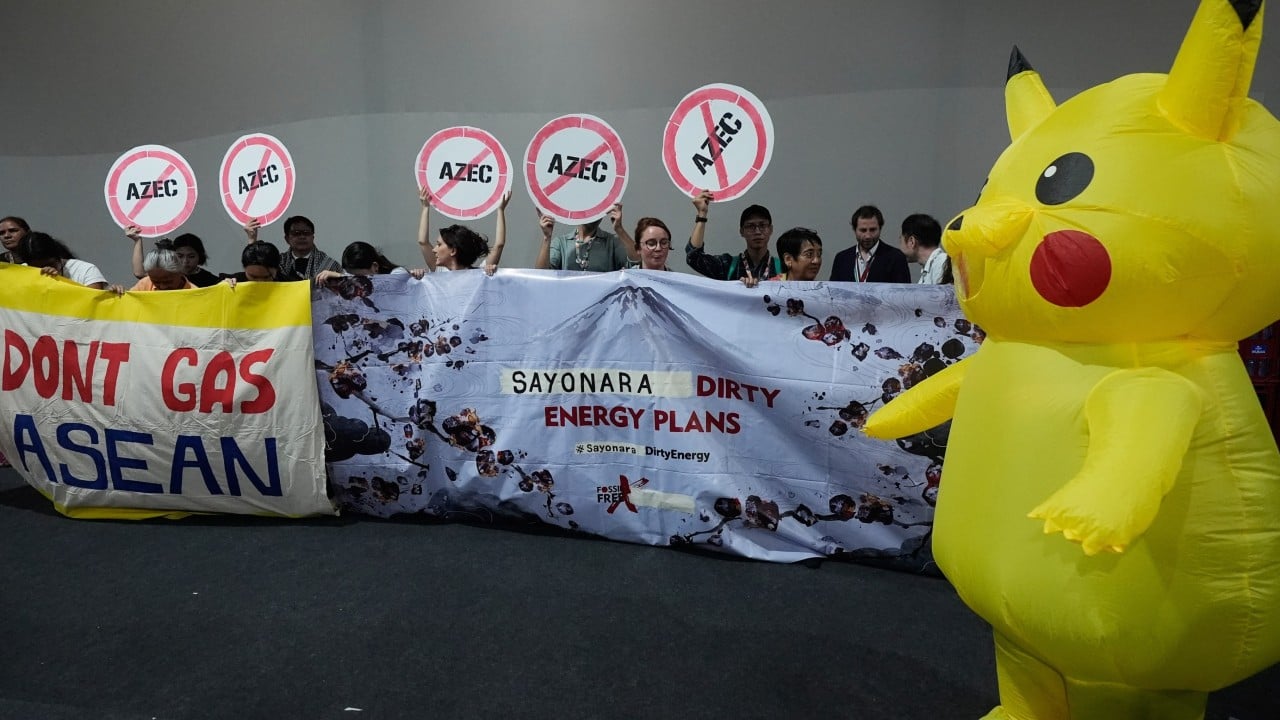 Pikachu protest at Cop30 takes on Japan’s fossil fuel empire