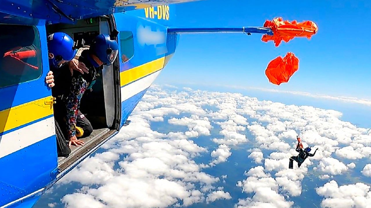 Skydiver in Australia survives 4,600-metre fall after parachute snags plane tail