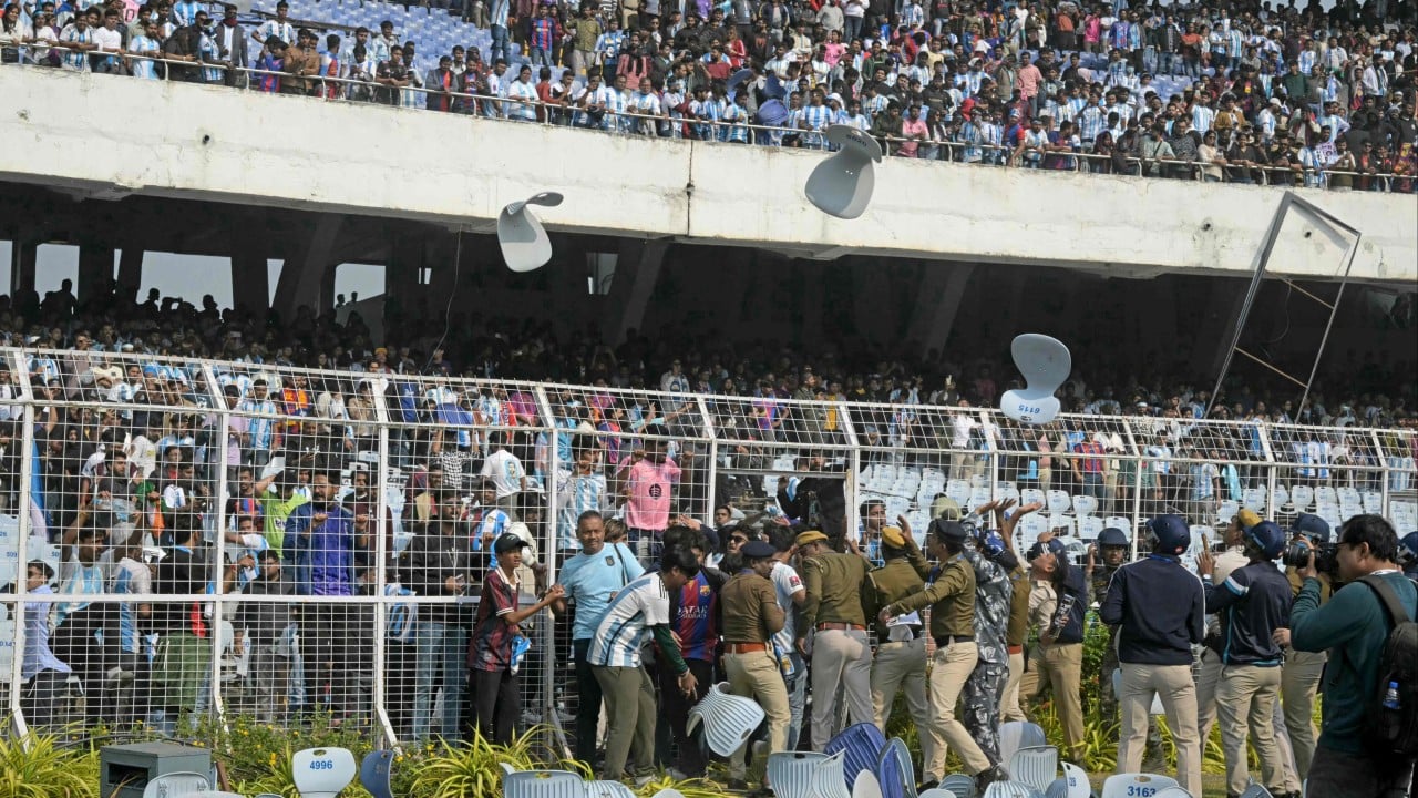 Fans vandalise India stadium, throw objects onto field after Lionel Messi’s abrupt exit