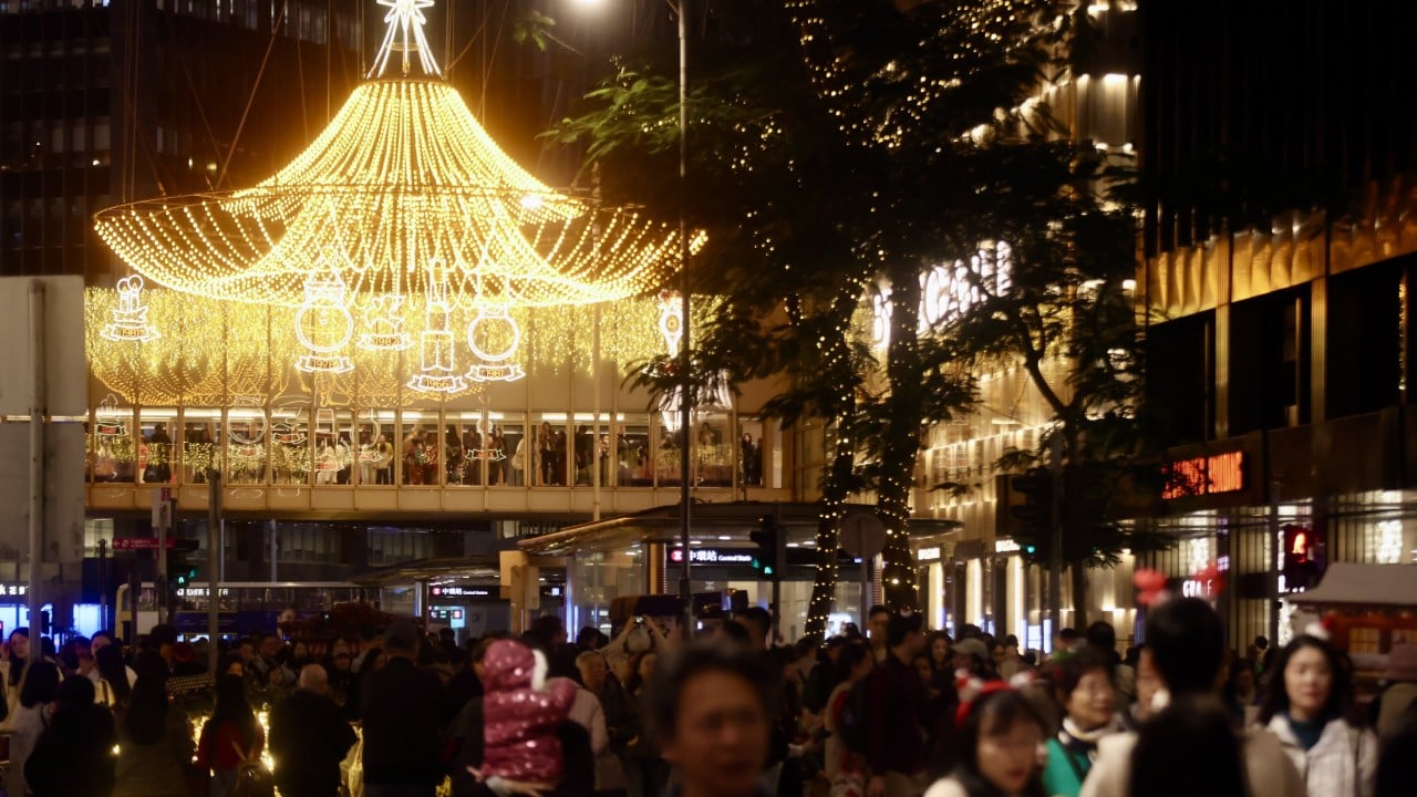 Revellers pack into Hong Kong’s Central for Christmas photos, nightcap