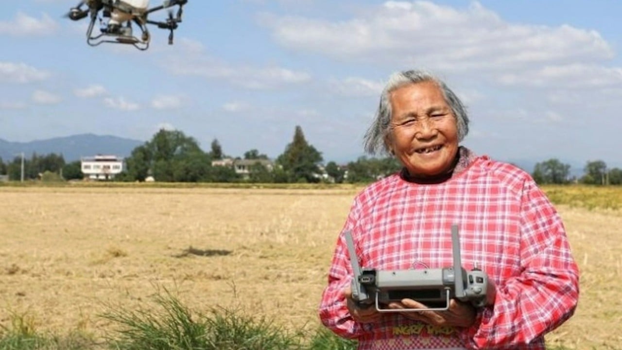 China ‘hardcore grandma’ gains fame for farm fertilisation drone skills and as live-streamer