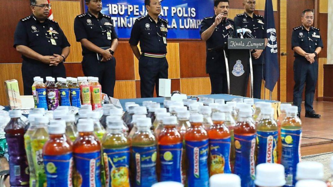 Malaysian police seize drug-laced drinks worth US$246,000, dealer may face death penalty