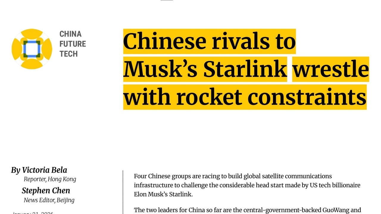 Chinese rivals to Musk’s Starlink wrestle with rocket constraints
