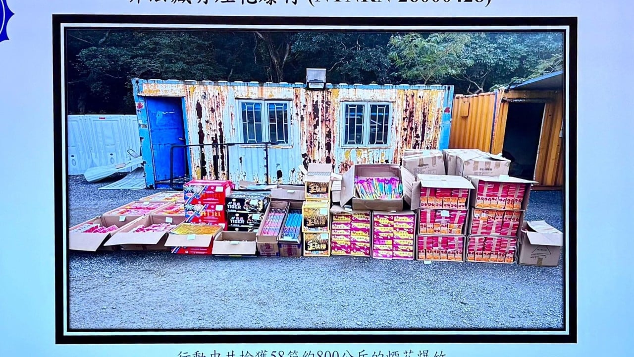 Man arrested as Hong Kong police seize 800kg of illegal fireworks worth HK$1 million