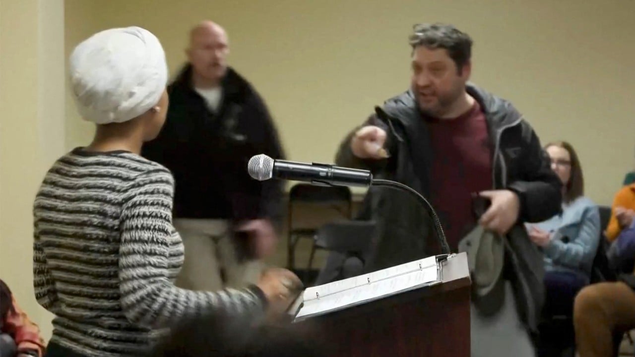 US congresswoman Ilhan Omar sprayed with unknown substance at Minneapolis town hall