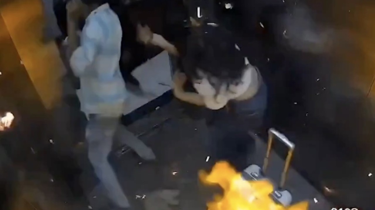 Party Exploded Woman in India injured after gas-filled balloons explode in lift