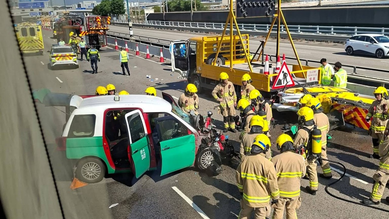 Man dies after being thrown from taxi in crash near Hong Kong airport