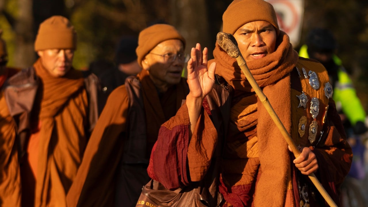 Walk for peace: Buddhist monks arrive in Washington after 3,700km journey