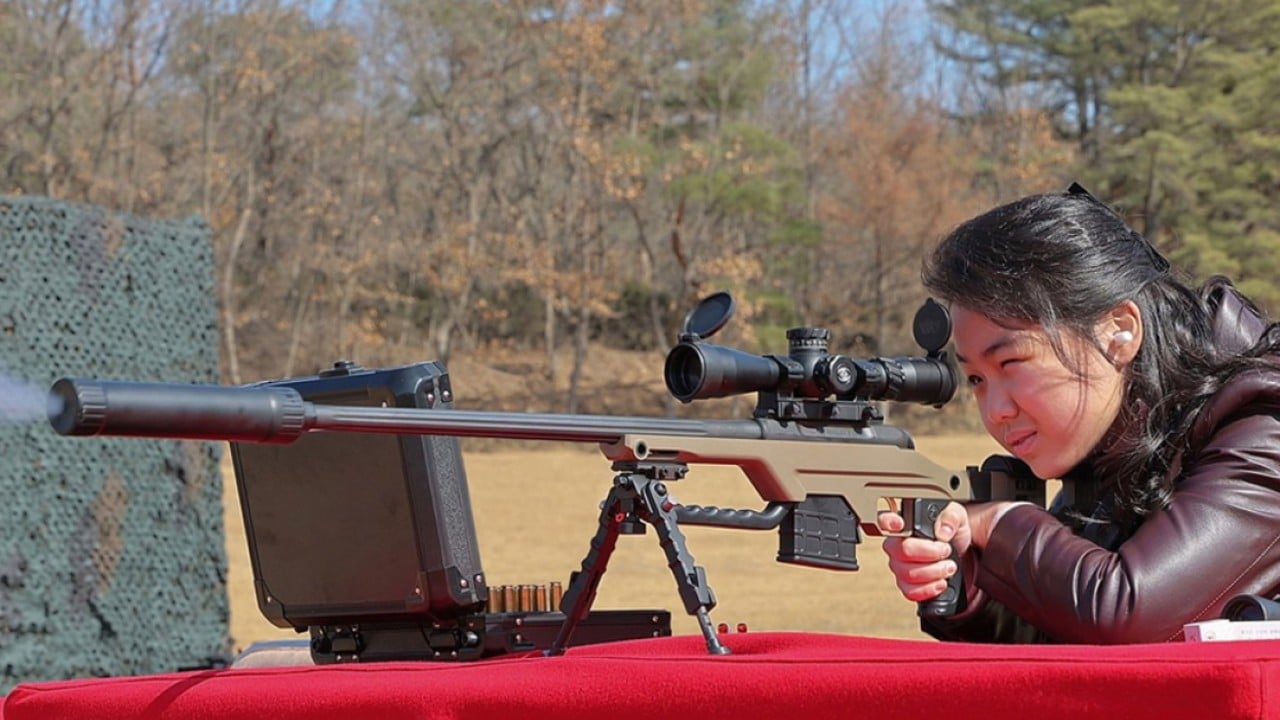 North Korea unveils image of Kim’s teenage daughter firing rifle at shooting range
