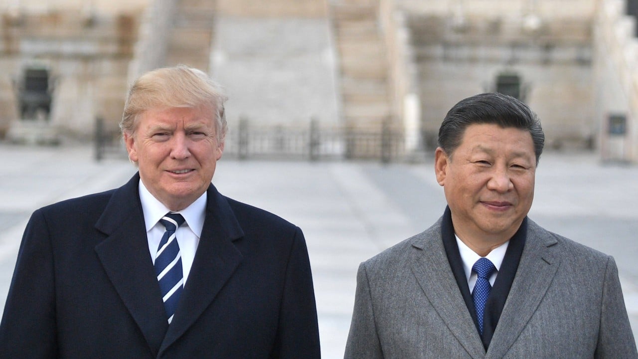 Donald Trump and Xi Jinping at a diplomatic meeting