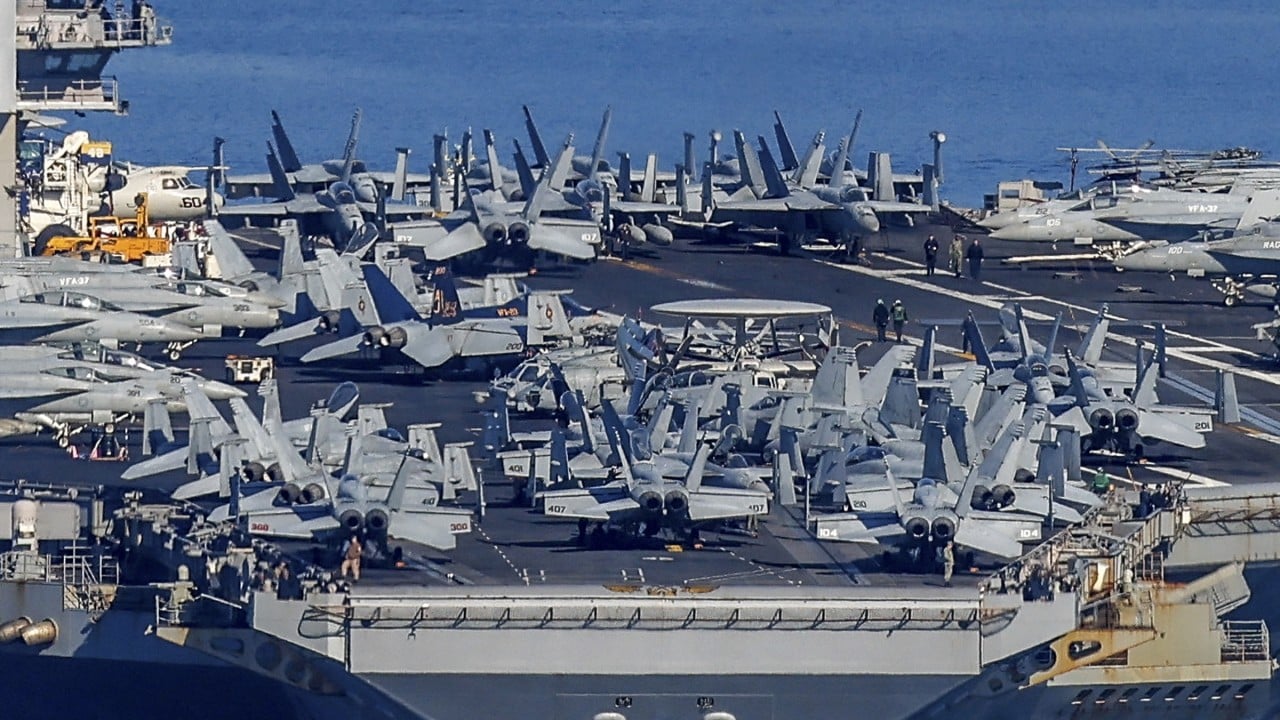 US aircraft carrier attacking Iran heads back to port after fire incident