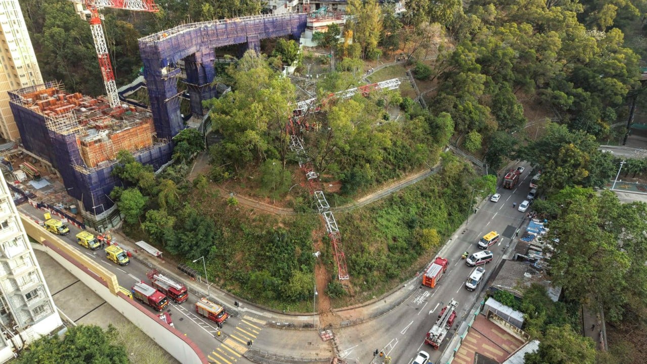 Operator killed as tower crane collapses at Hong Kong construction site