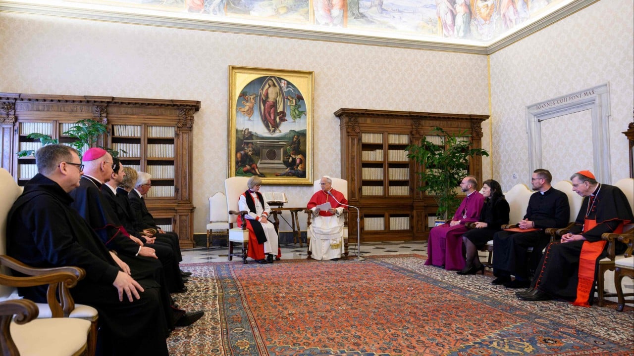 Pope meets first female Archbishop of Canterbury in symbolic Vatican encounter