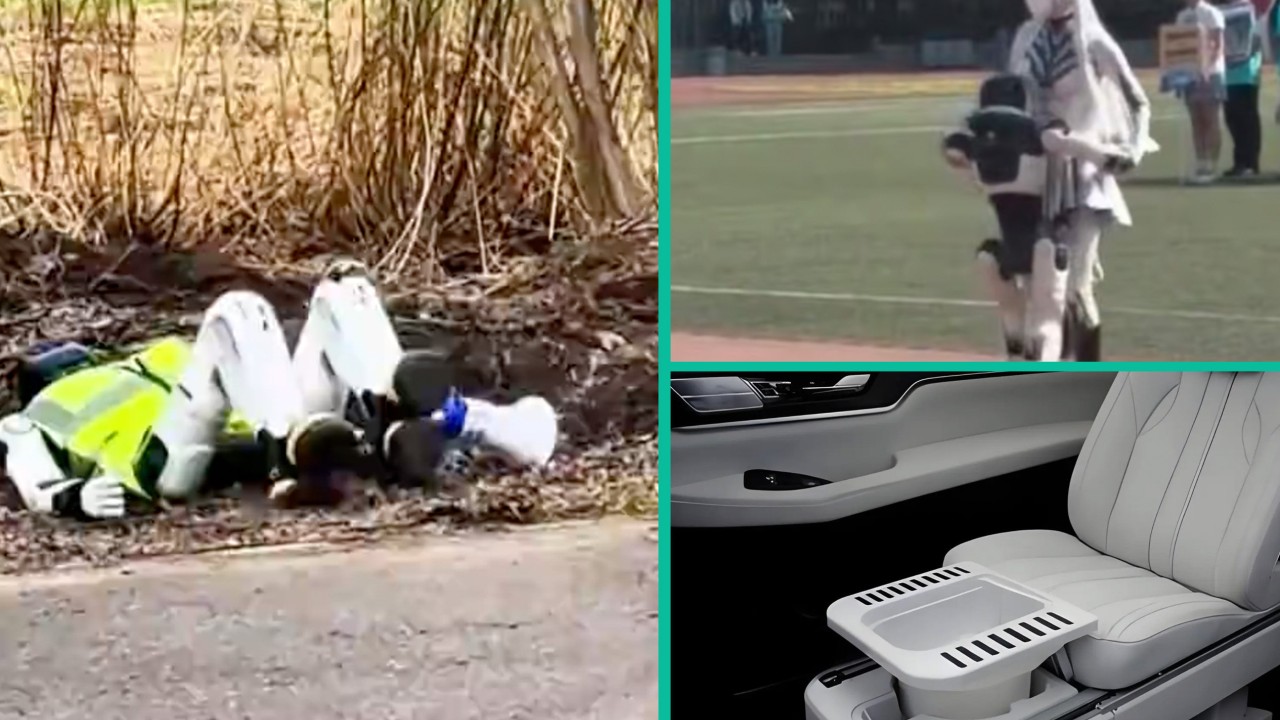 Quirky China: robot plays dead for pesticide warnings; bot hugs girl, in-car toilet approved