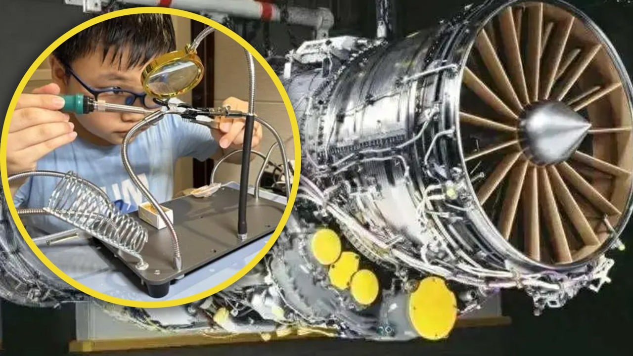 China boy grabs public attention by ‘handcrafting’ turbojet engine in family’s living room