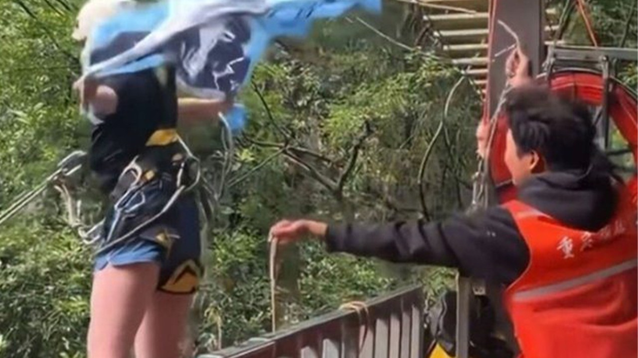 China tourist dies after cliff swing fall as safety rope was loose despite her warnings to staff