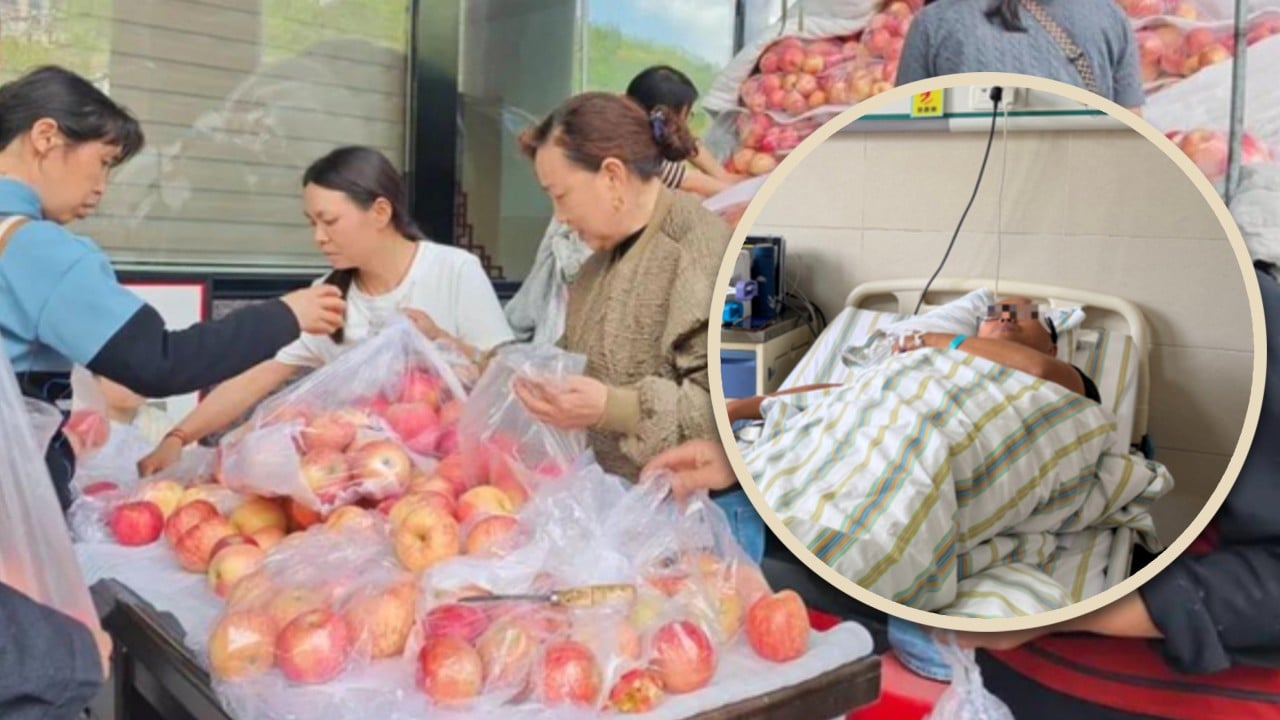 China farmer suffers stroke while selling 4,000kg of apples; hospital staff clear stock in 19 hours