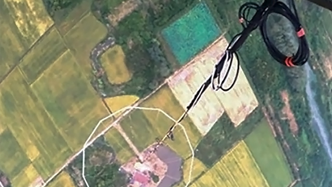 China conducts test flight of a giant coil array. 