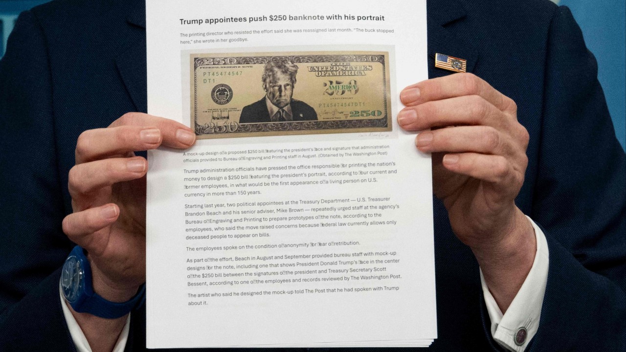 Note for Trump: US Treasury designs US$250 bill with president’s face