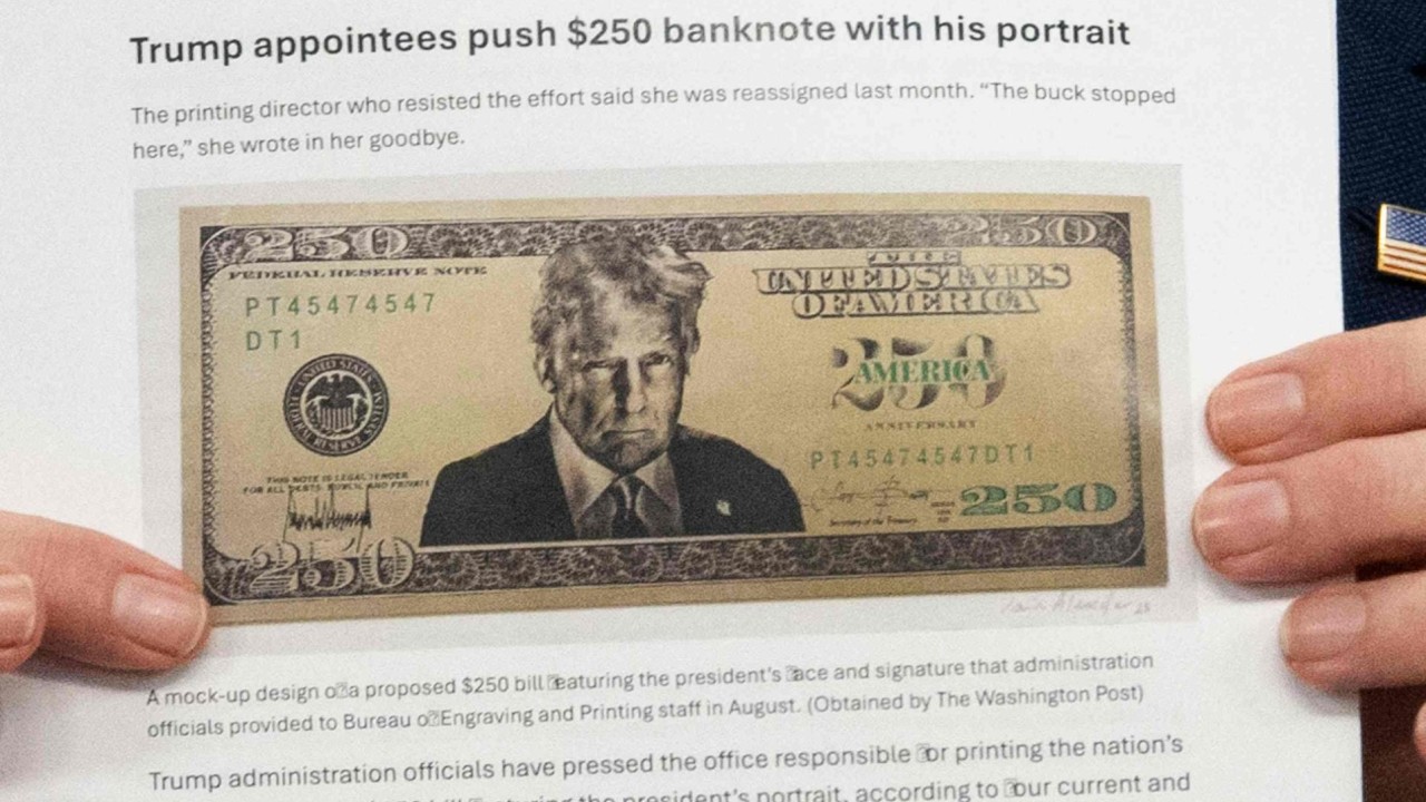 Note for Trump: US Treasury designs US$250 bill with president’s face