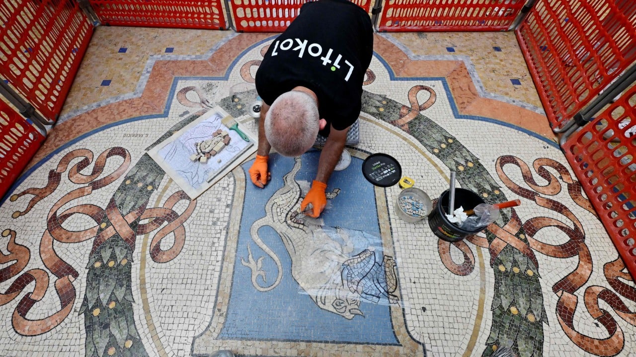 Milan restores 19th century bull mosaic’s testicles to former glory