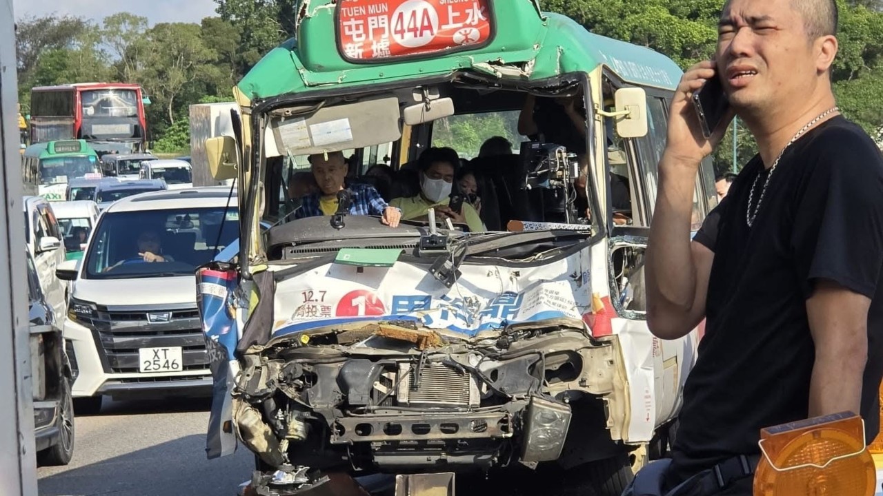 23 injured after minibus, double-decker and truck collide on Hong Kong highway
