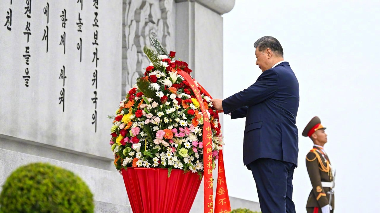 Xi Jinpingโs visit to North Korean war monument evokes โeternal historical memoryโ