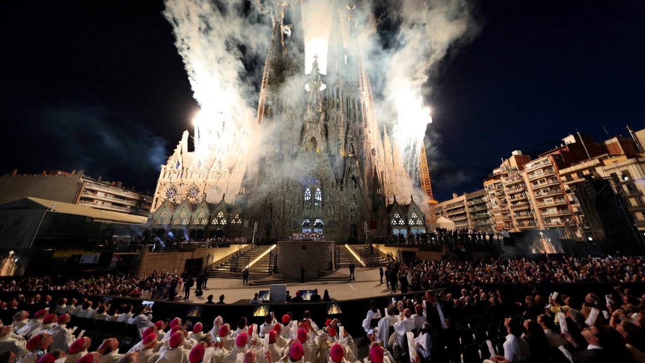 Pope Leo blesses new tower at Spain’s Sagrada Familia