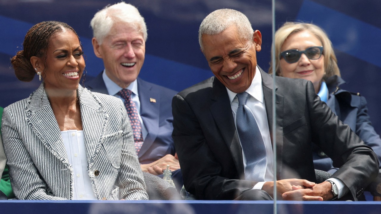 Ex-presidents and stars gather for Obama library opening, but Trump stays away