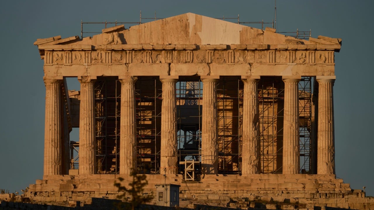 Greece unveils Parthenon’s facade whole for first time in 220 years