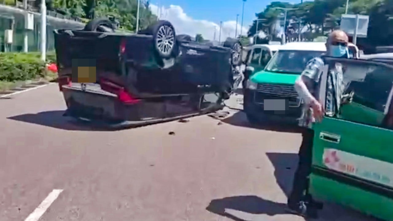 4 injured after 2 taxis and private car collide on Hong Kong’s Shenzhen Bay Bridge