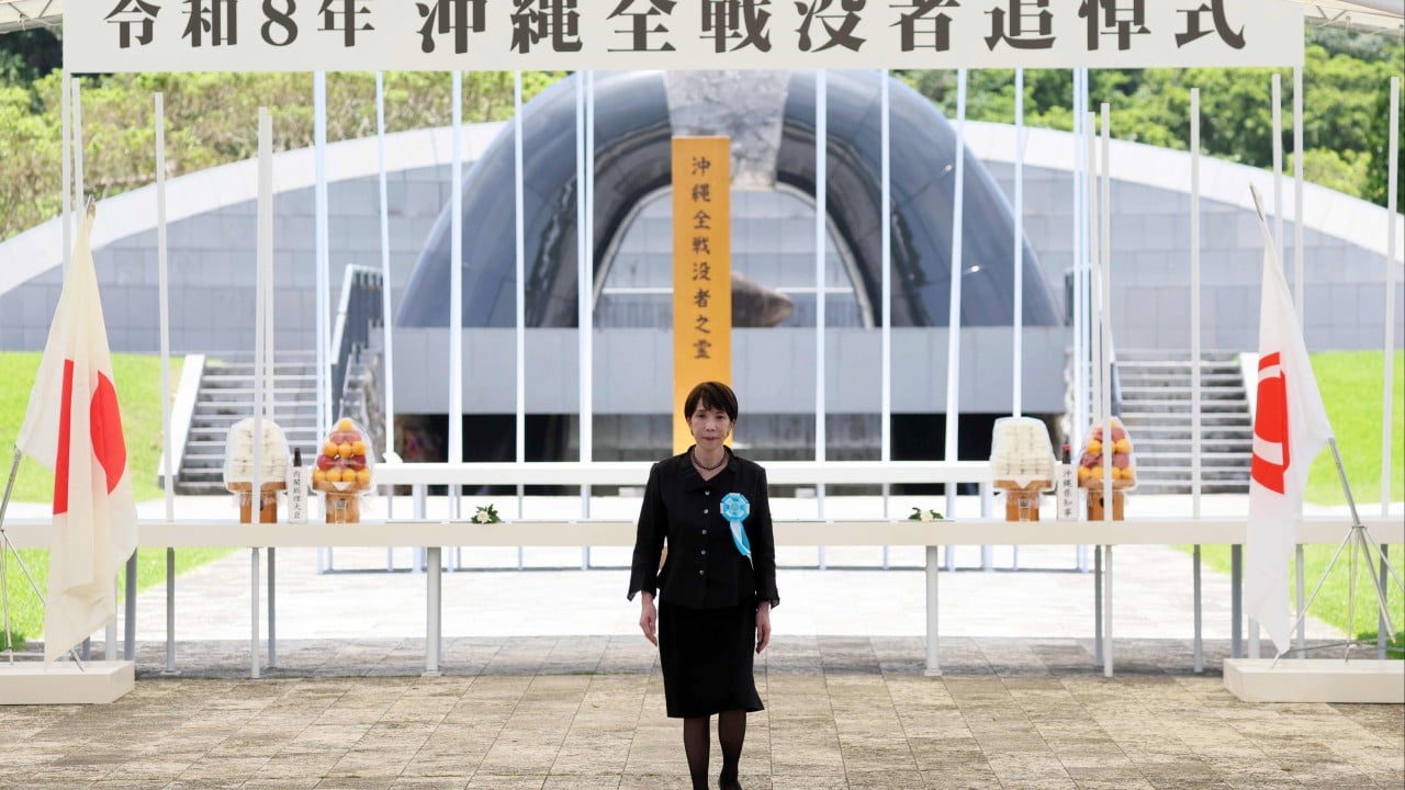Anti-war protesters jeer Japan’s Takaichi over softening pacifist stance
