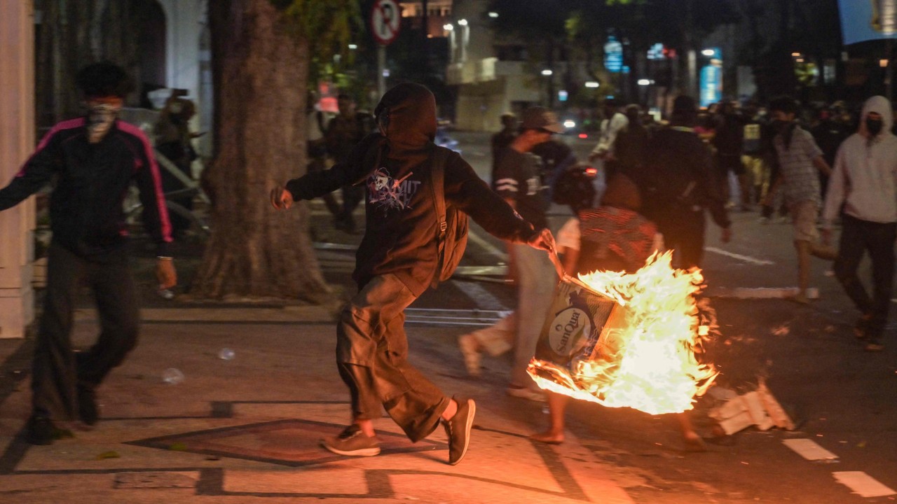 Dozens arrested in Indonesia after anti-government protest turns violent