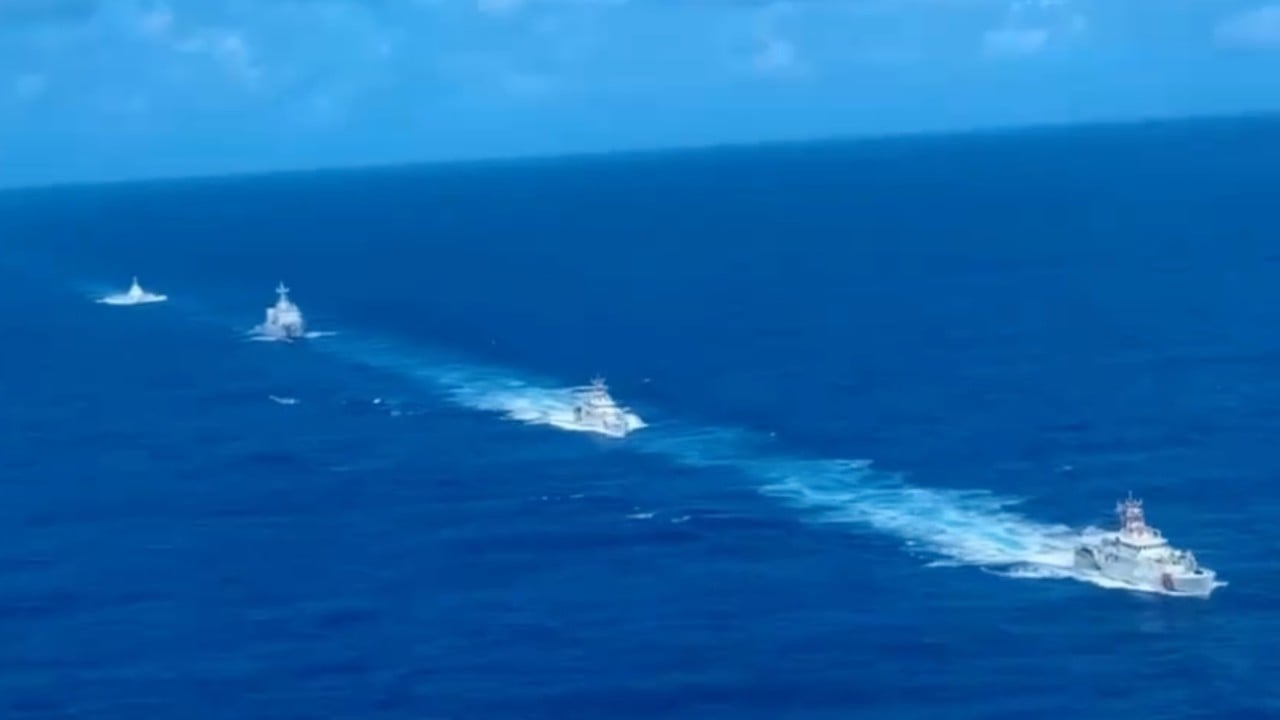 Chinese vessels shadow US-Philippine naval drills in South China Sea near disputed shoal