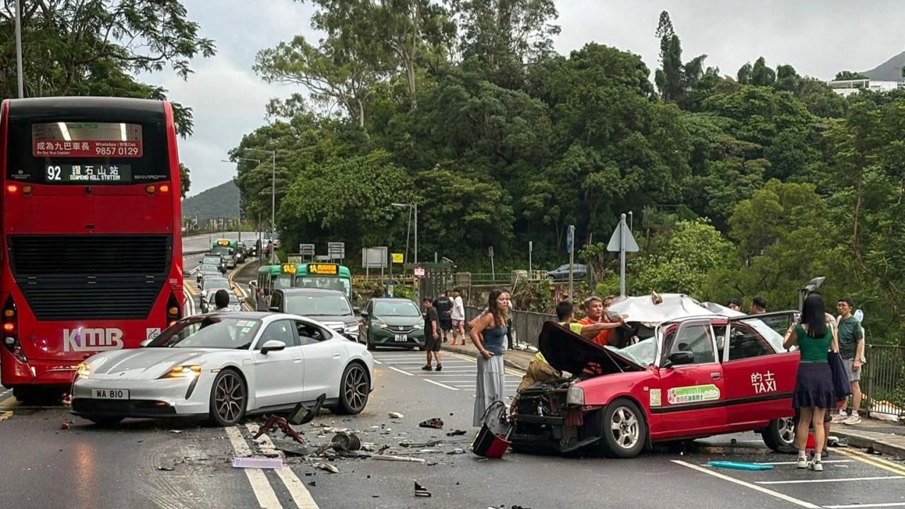 Hong Kong taxi driver dies, two passengers hurt in head-on crash with bus