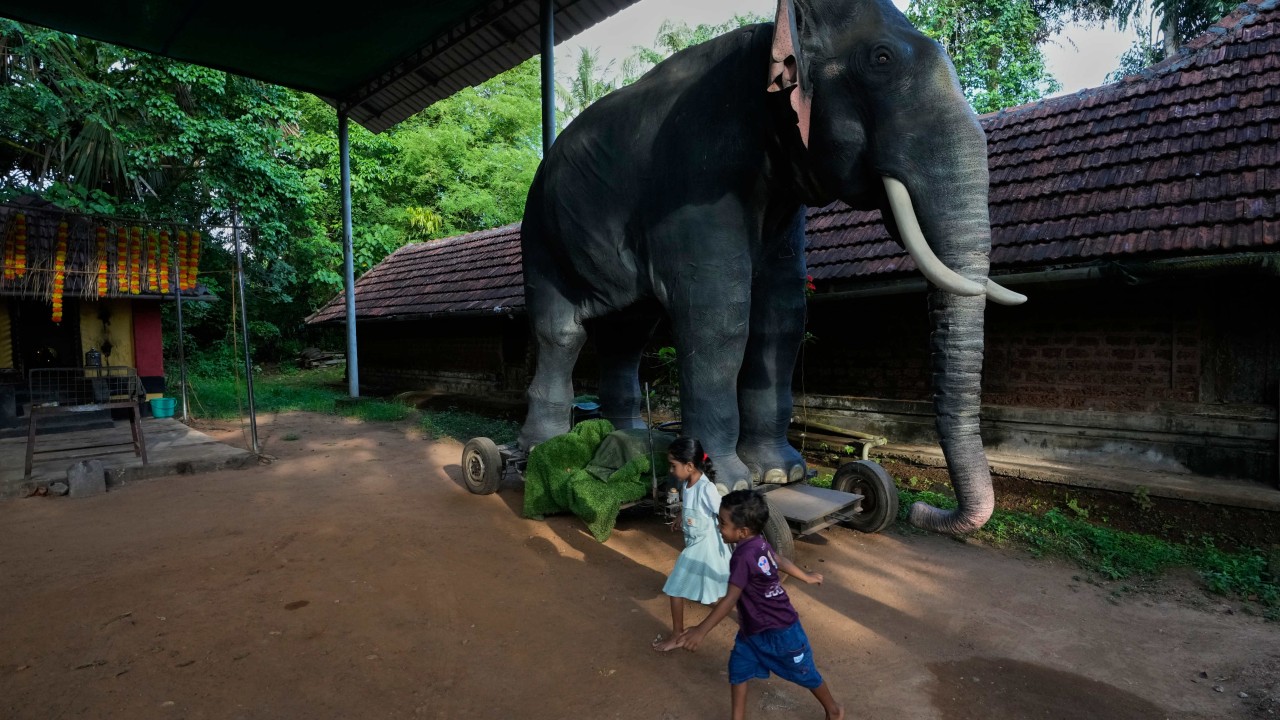 In some Indian temples, robotic elephants draw crowds and controversy