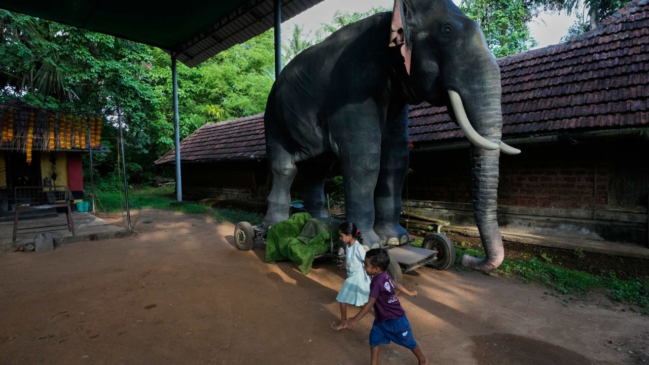 In some Indian temples, robotic elephants draw crowds and controversy
