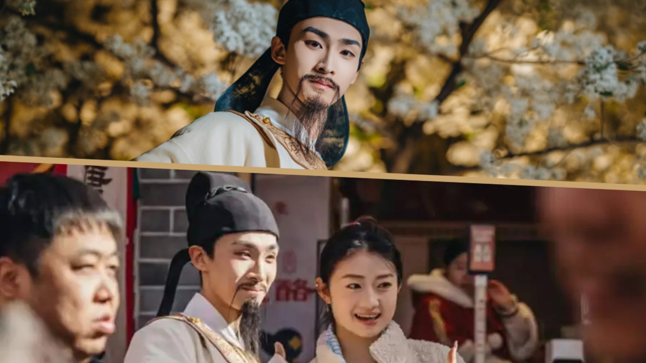 Chinese tourist-site performer portraying poet Li Bai offers advice to burned-out visitors