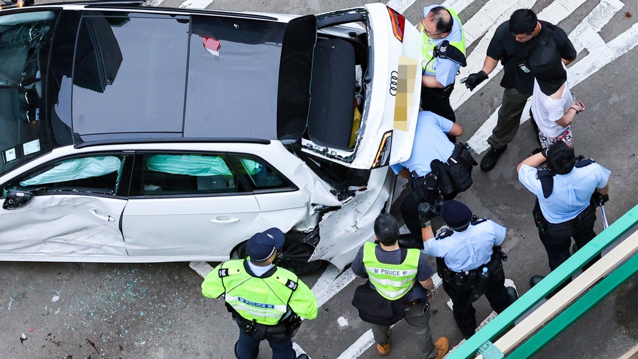 Hong Kong police arrest driver after high-speed chase ends in 5-vehicle crash