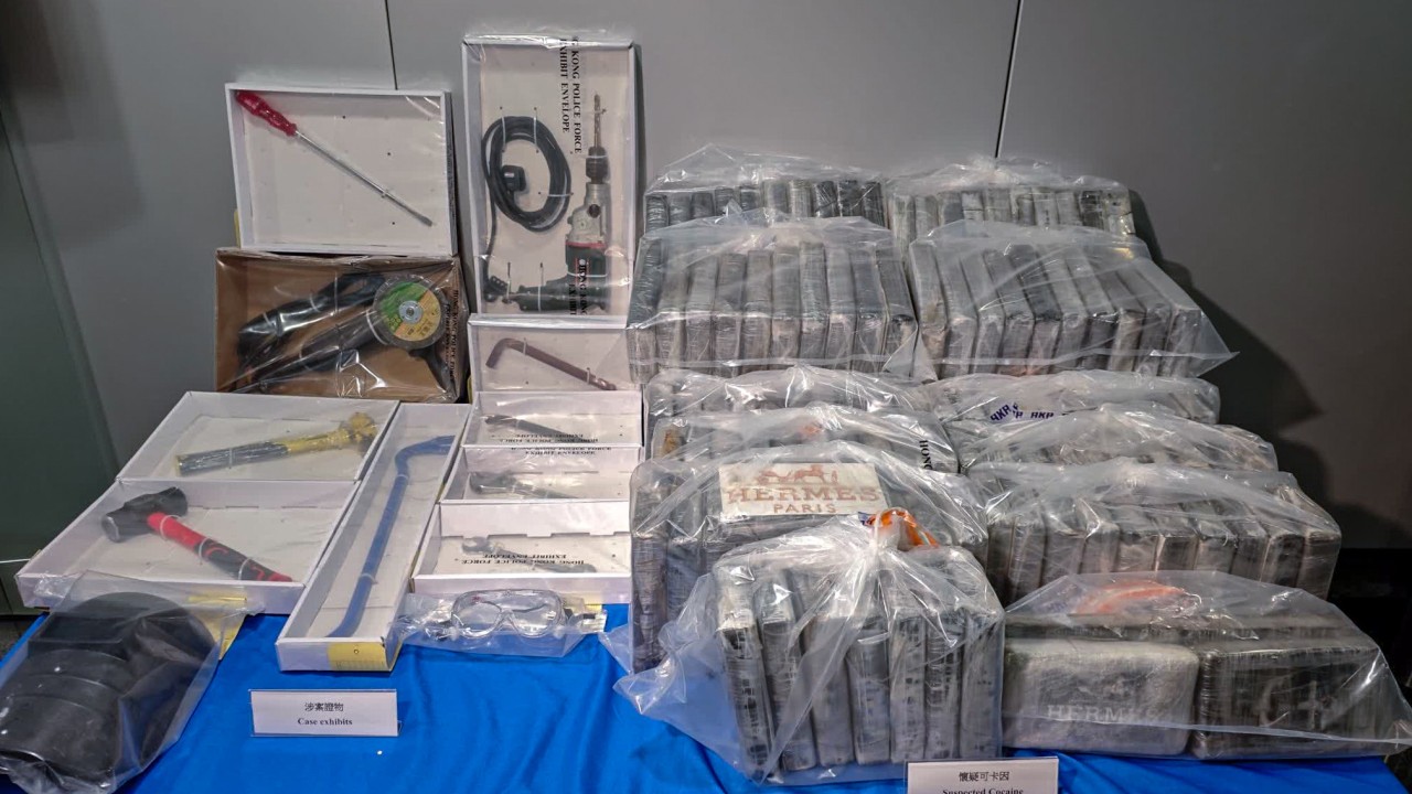 Hong Kong police seize HK$120m of cocaine hidden in 3-tonne metal containers