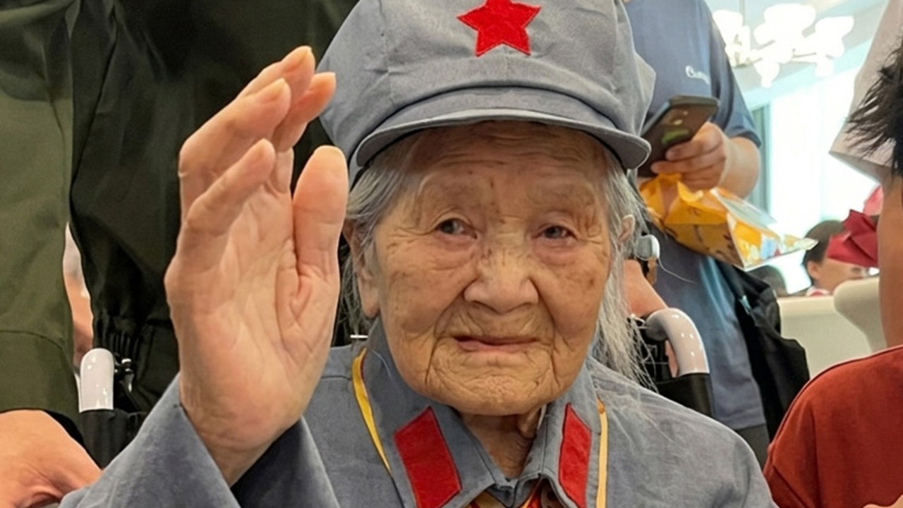 China last female Red Army veteran who enlisted at 14 celebrates 105th birthday in uniform