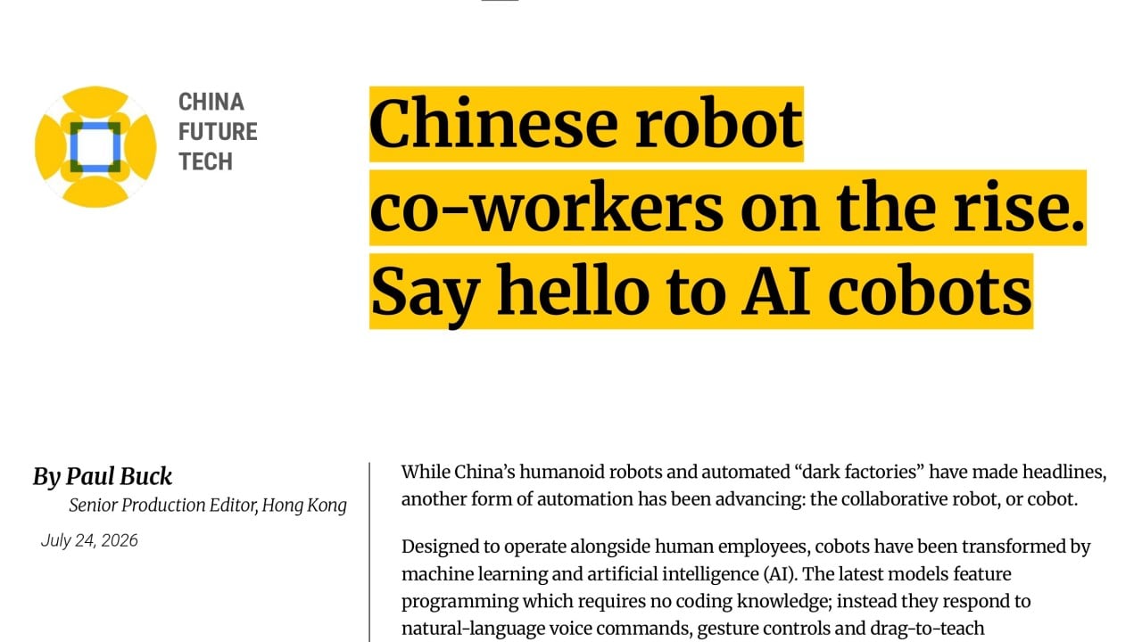 Çinli robot iş arkadaşları artıyor. AI cobot'lara merhaba deyin