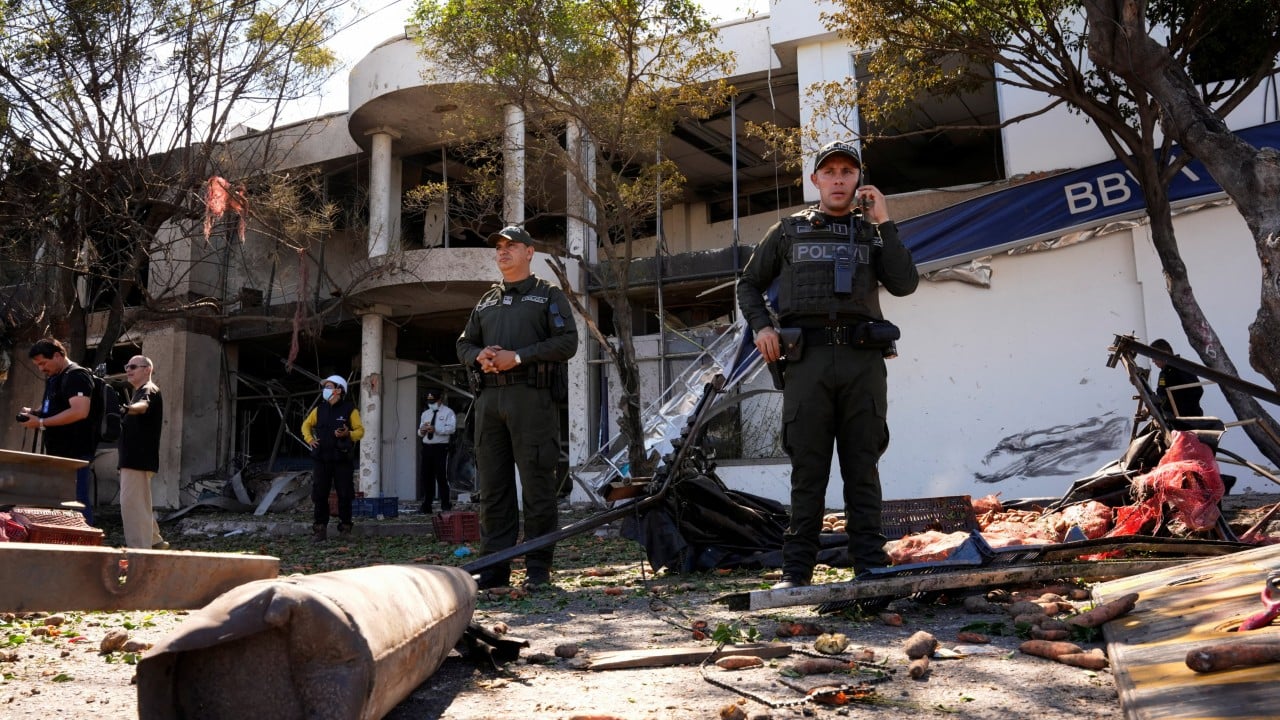 Truck explodes outside Colombia police base, injuring 11 officers and killing a dog