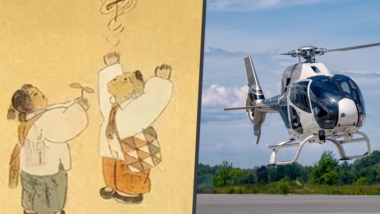 What is ‘bamboo-copter’, its links to China and Japan; how it inspired modern helicopters