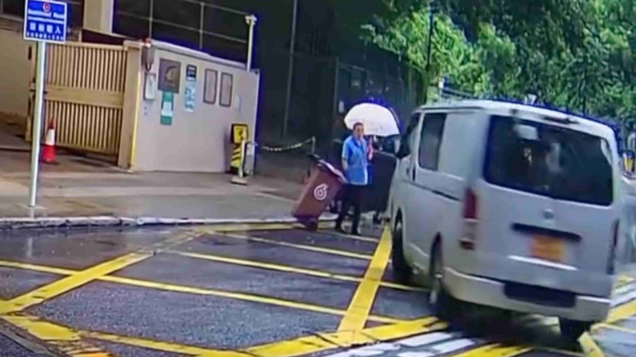 Man arrested for dangerous driving as woman jumps clear of swerving van
