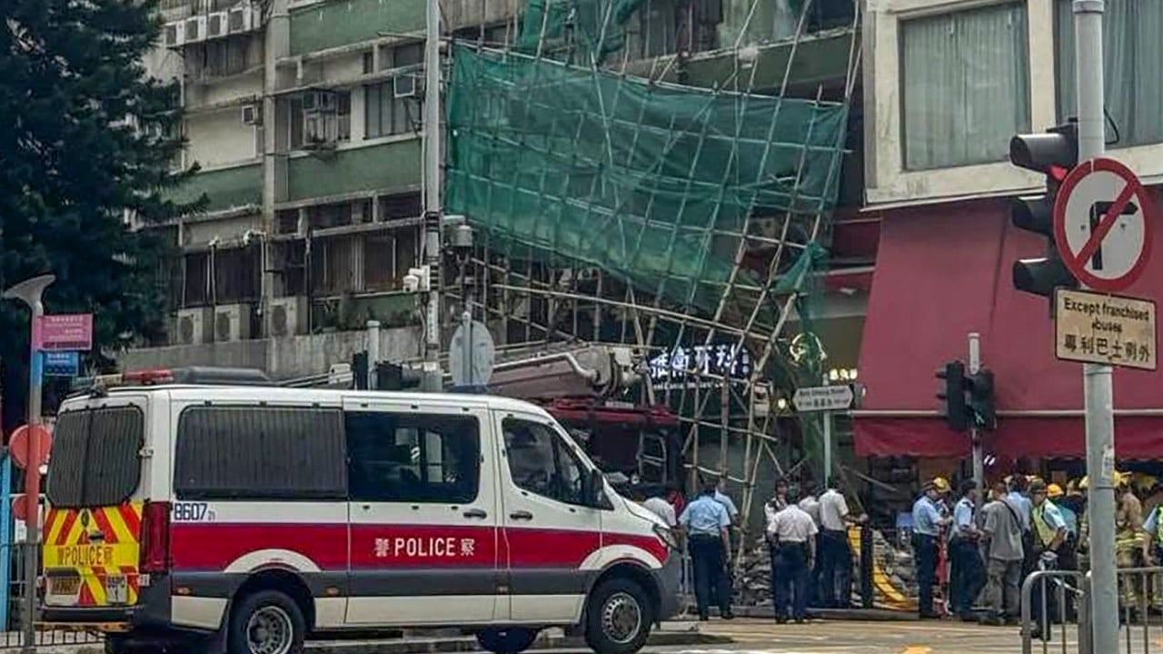 Man hospitalised after bamboo scaffolding collapses in Sham Shui Po